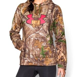 Under Armour Camo Hoodie with Hot Pink Logo